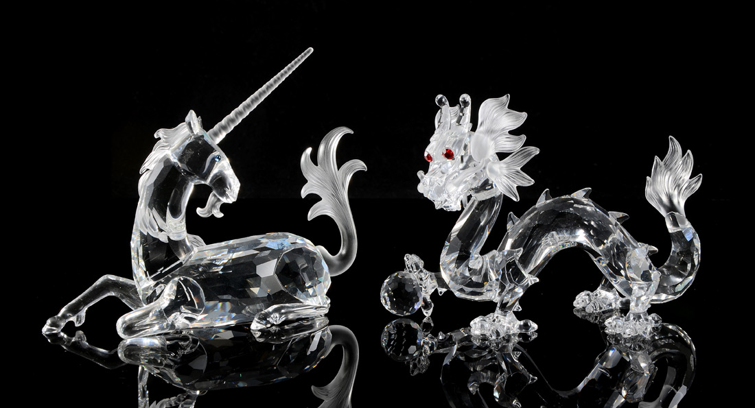 Appraisal: SWAROVSKI CRYSTAL ''FABULOUS CREATURES'' FIGURINES UNICORN Martin Zendron designer ''h