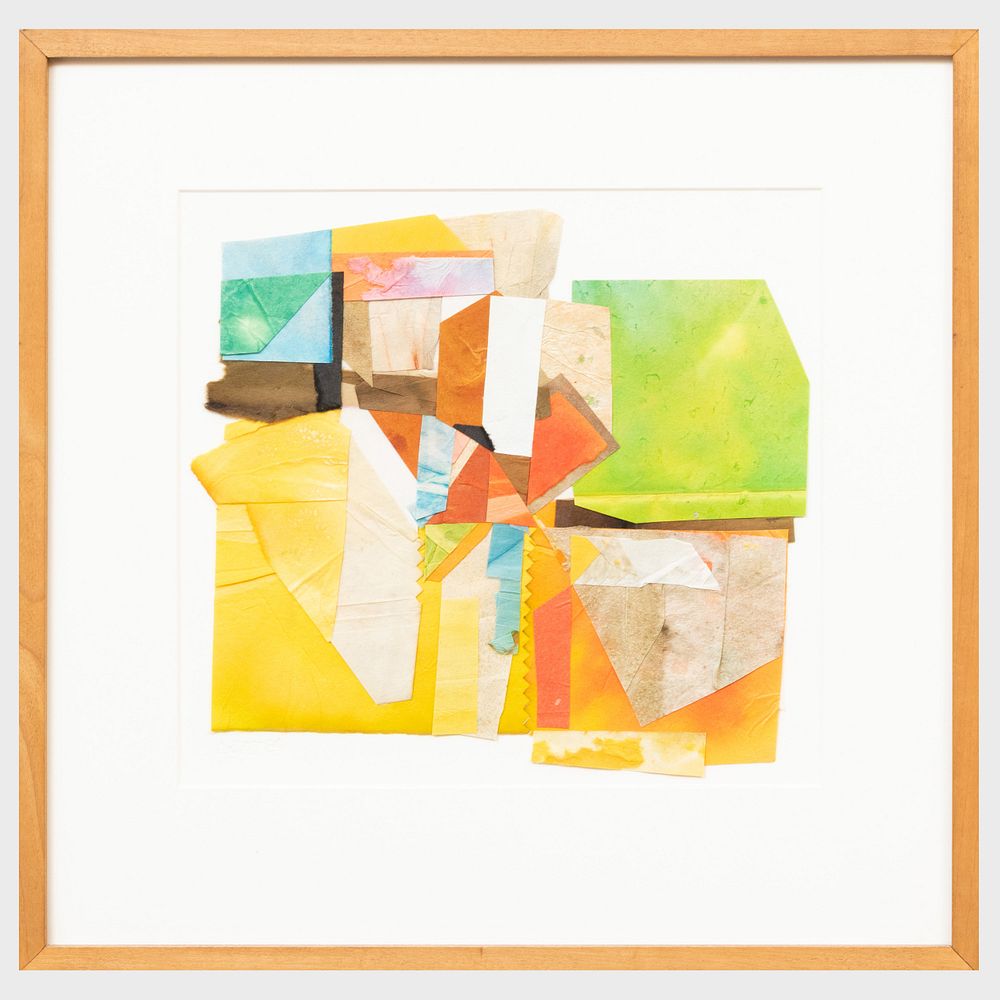 Appraisal: Abe Ajay - Collage WCC Watercolor and collage with the