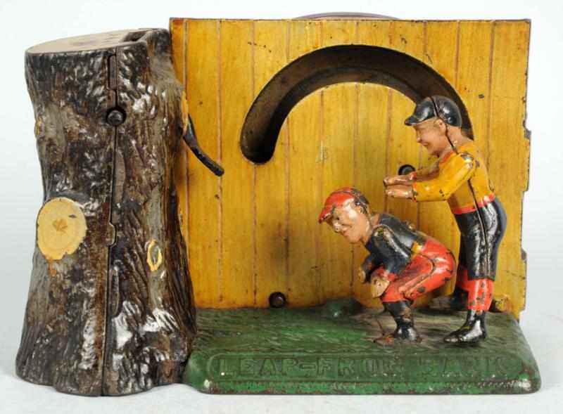 Appraisal: Cast Iron Leap Frog Mechanical Bank Manufactured by Shepard Hardware