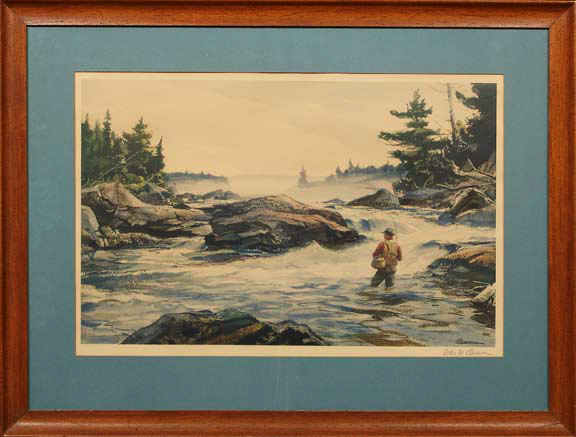 Appraisal: Ogden Minton Pleissner American New York - Casting for Salmon