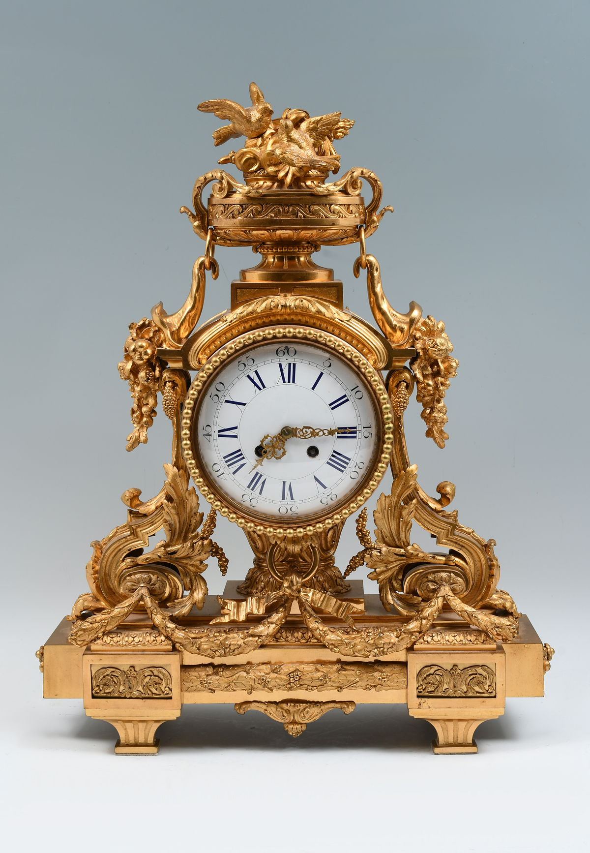 Appraisal: TH C HIGHLY ORNATE FRENCH GILT CLOCK th-Century French Gilt