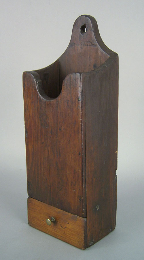 Appraisal: New England pine pipe box early th c with single