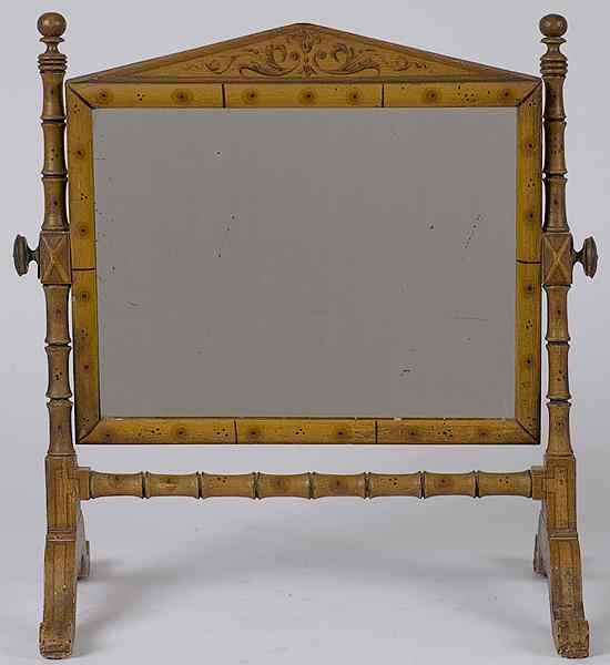 Appraisal: Painted Victorian Shaving Mirror English late th century a painted