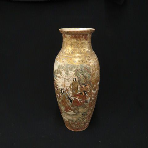 Appraisal: Large Japanese Satsuma Pottery Vase scene with religious figure appearing