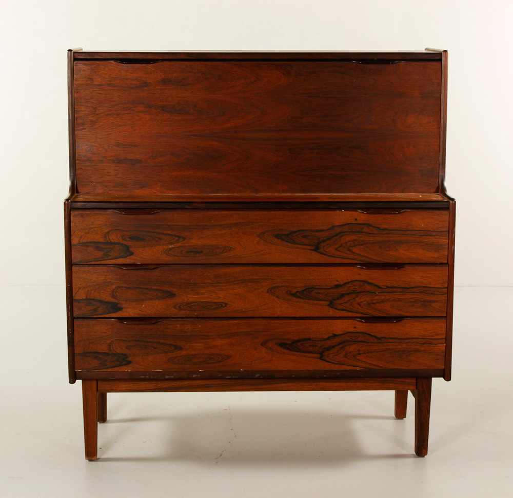 Appraisal: - Danish Teak Desk Danish desk teak made for B