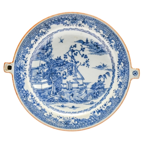 Appraisal: A Chinese export blue and white water plate c painted