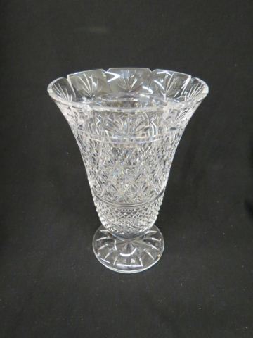 Appraisal: Waterford Cut Crystal Vase trumpet form heavy cutwork signed excellent