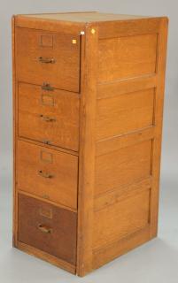 Appraisal: Four drawer oak file cabinet ht in wd in dp