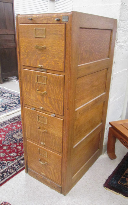 Appraisal: FOUR-DRAWER OAK FILE CABINET the Library Bureau Co Melvil Dewey