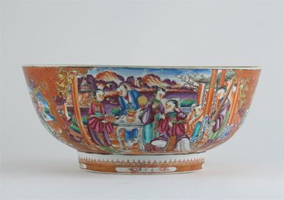 Appraisal: A Chinese famille rose Mandarin palette bowl decorated with panels