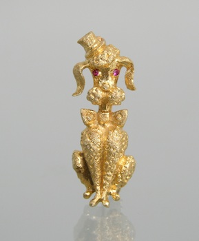 Appraisal: Another Poodle Brooch in k Gold and Rubies k yellow