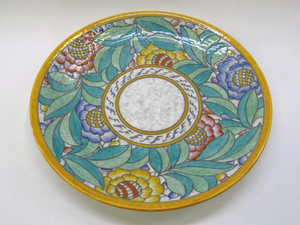 Appraisal: Charlotte Rhead Crown Ducal 'Perisan Rose' pattern wall plate pattern