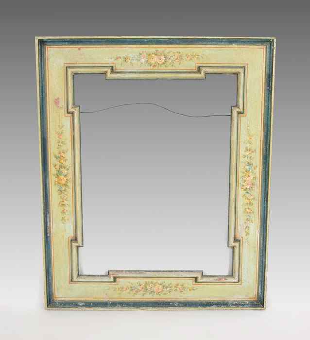 Appraisal: ITALIAN PAINT DECORATED FRAME Wood frame with original paint paper