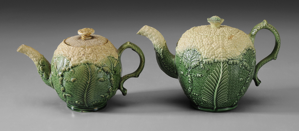 Appraisal: Two English Cauliflower Teapots th century probably Staffordshire in and