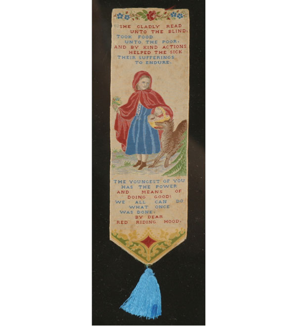 Appraisal: Three Stevengraph woven silk child-related ribbons bookmarks Little Red Riding