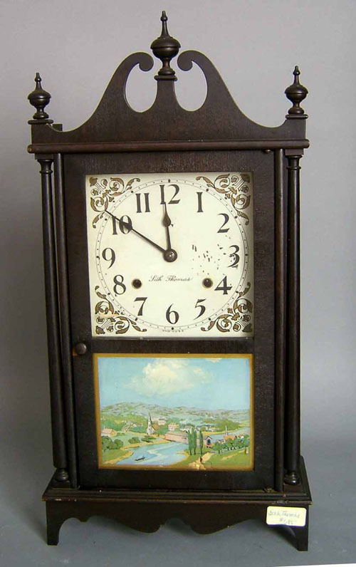 Appraisal: Seth Thomas pillar and scroll clock having an -day time