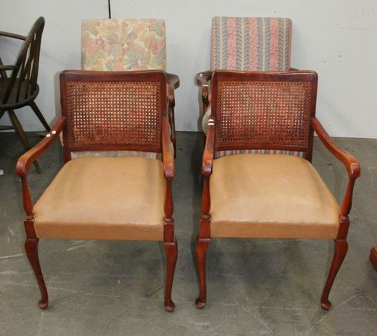 Appraisal: A pair of Bergere style arm chairs together with another