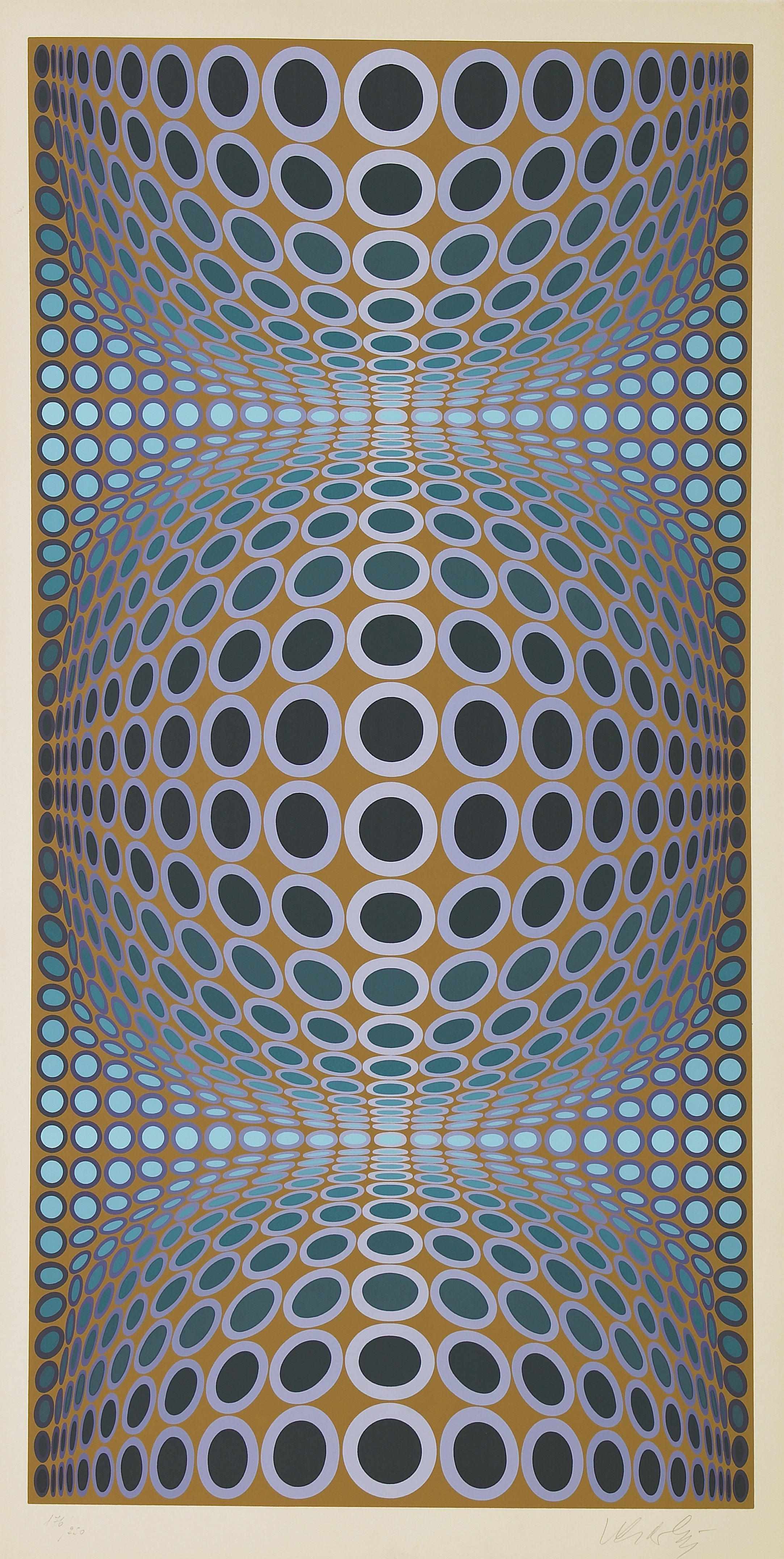 Appraisal: Victor Vasarely Hungarian - Untitled Violet and Brown c Screenprint