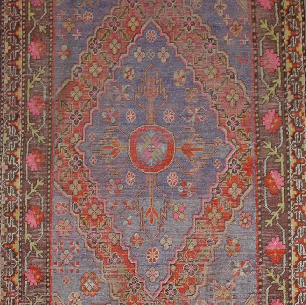 Appraisal: Khotan Rug East Turkestan circa The central polychrome floral medallion