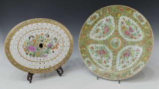 Appraisal: ROSE MEDALLION FAMILLE ROSE CHARGERS QING lot of Chinese porcelains