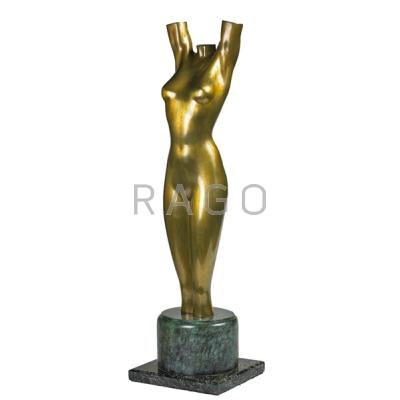 Appraisal: Miklos L Sebek American b Torso Bronze on marble base