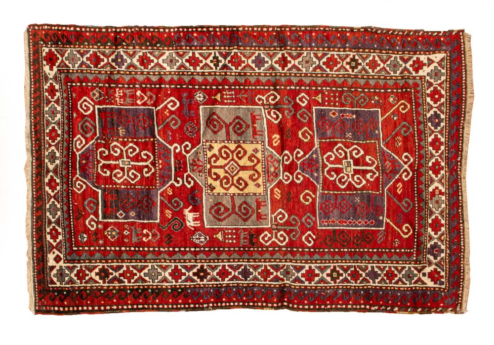 Appraisal: CAUCASIAN KAZAK WEDDING RUGAntique Caucasian Kazak Wedding Rug c ft