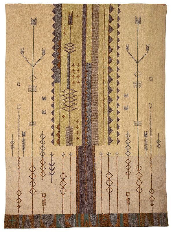 Appraisal: Contemporary Wool Wall Hanging th century woven with arrow and