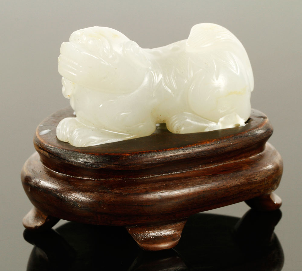 Appraisal: - Carved White Jade Foo Dog Carved white jade foo