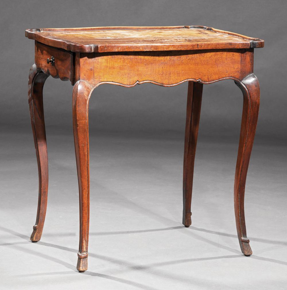 Appraisal: French Provincial Pied de Biche Carved Walnut Table late th