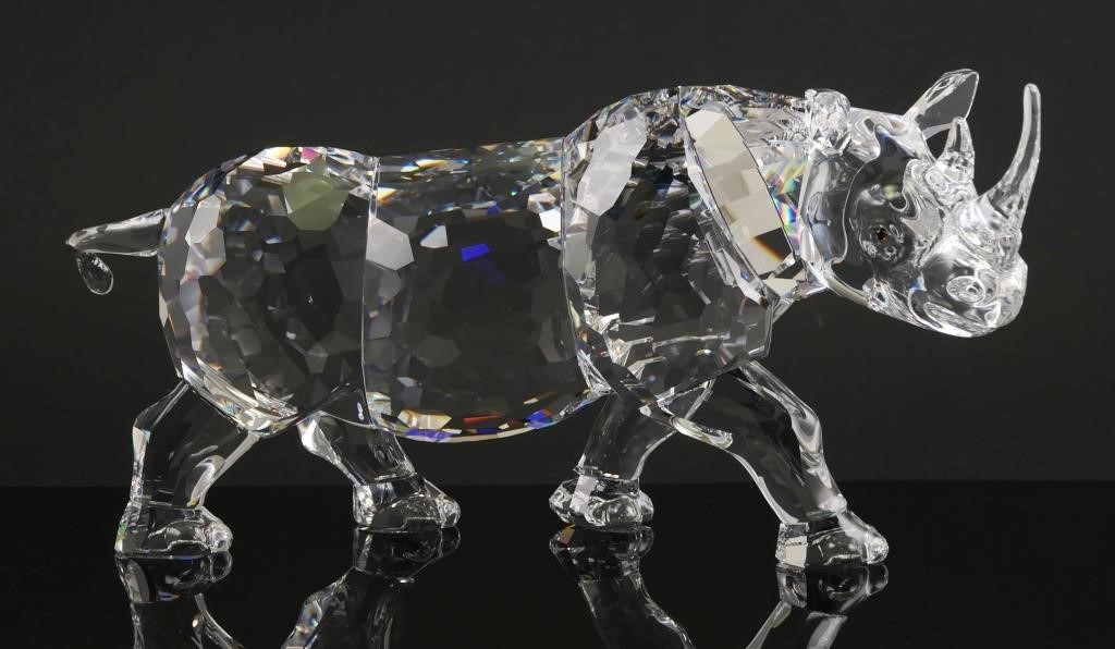 Appraisal: SWAROVSKI CRYSTAL RHINOCEROS LIMITED EDITIONRetired Swarovski Signed Rhinoceros Rhino Limited