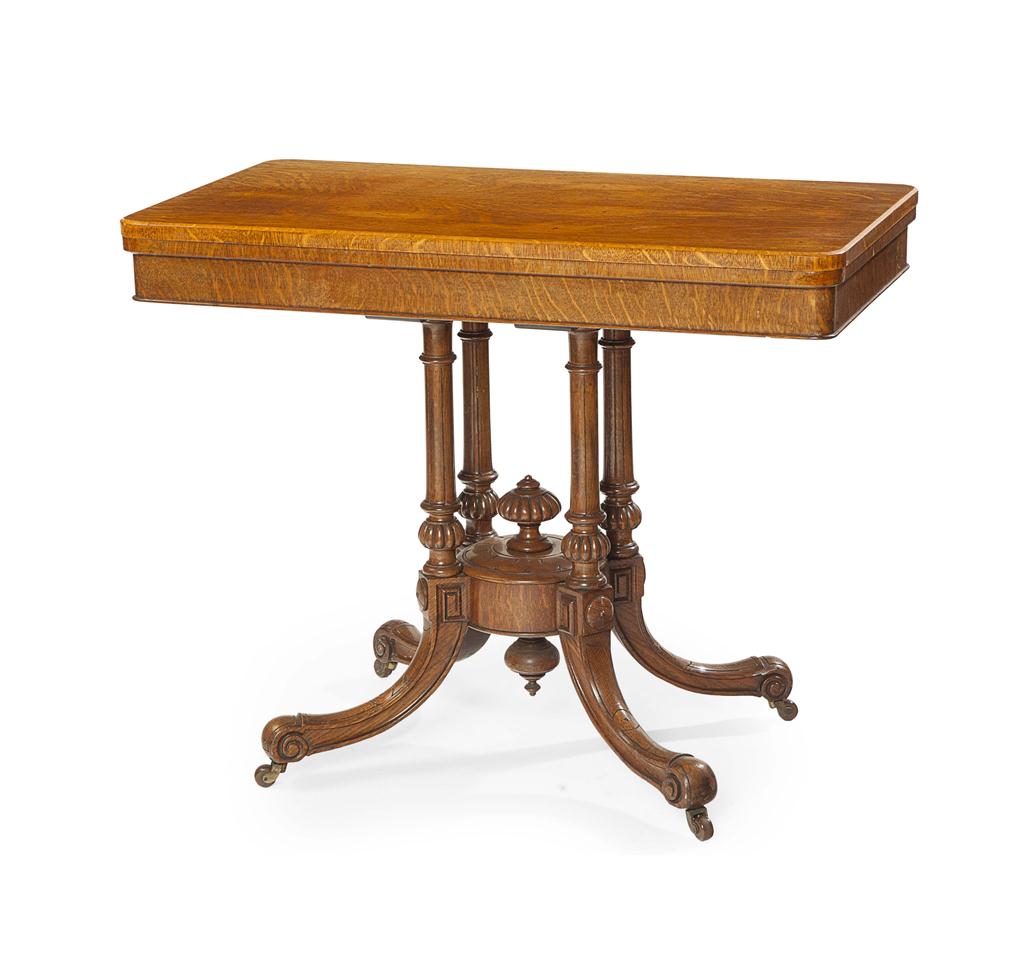 Appraisal: VICTORIAN OAK CARD TABLE MID LATE TH CENTURY the hinged