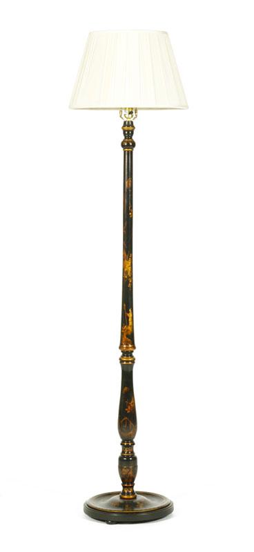 Appraisal: - th C Japanned Floor Lamp th Century Japanned and