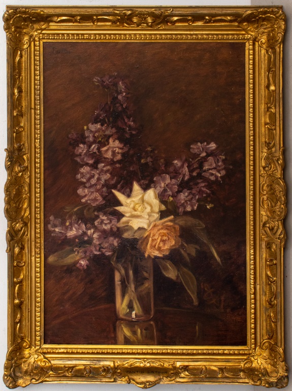 Appraisal: SIGNED FANTIN STILL LIFE OF FLOWERS OIL ON CANVAS Impressionistic