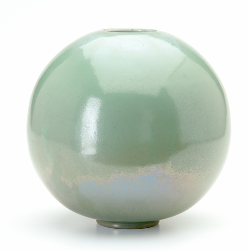 Appraisal: CHARLES F BINNS Spherical vase covered in a fine celadon