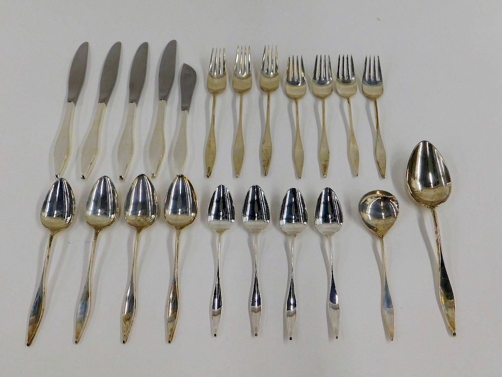 Appraisal: Reed Barton Modernist Lark Sterling Flatware United states th Century