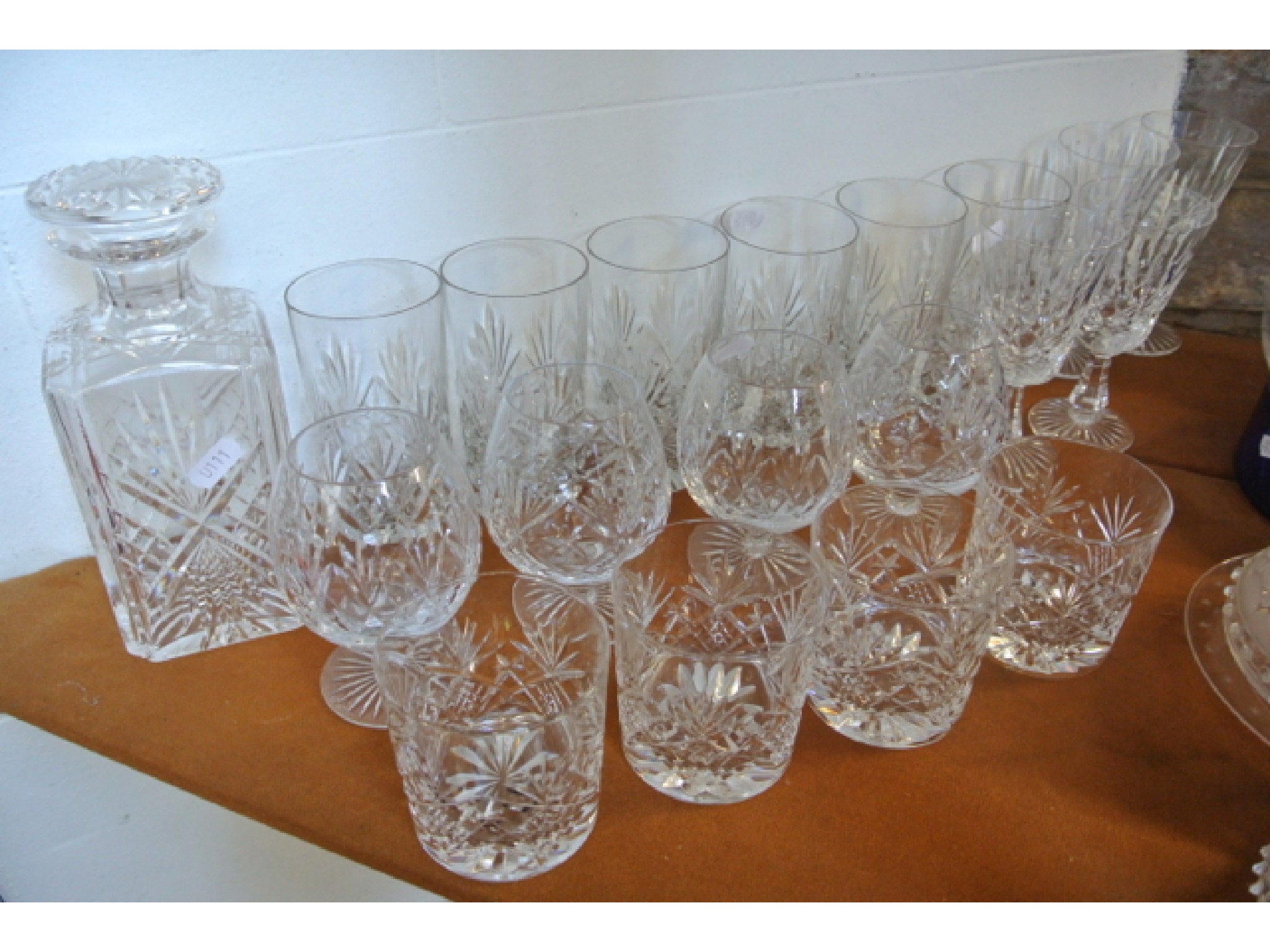 Appraisal: Clear cut drinking glass to include a set of six