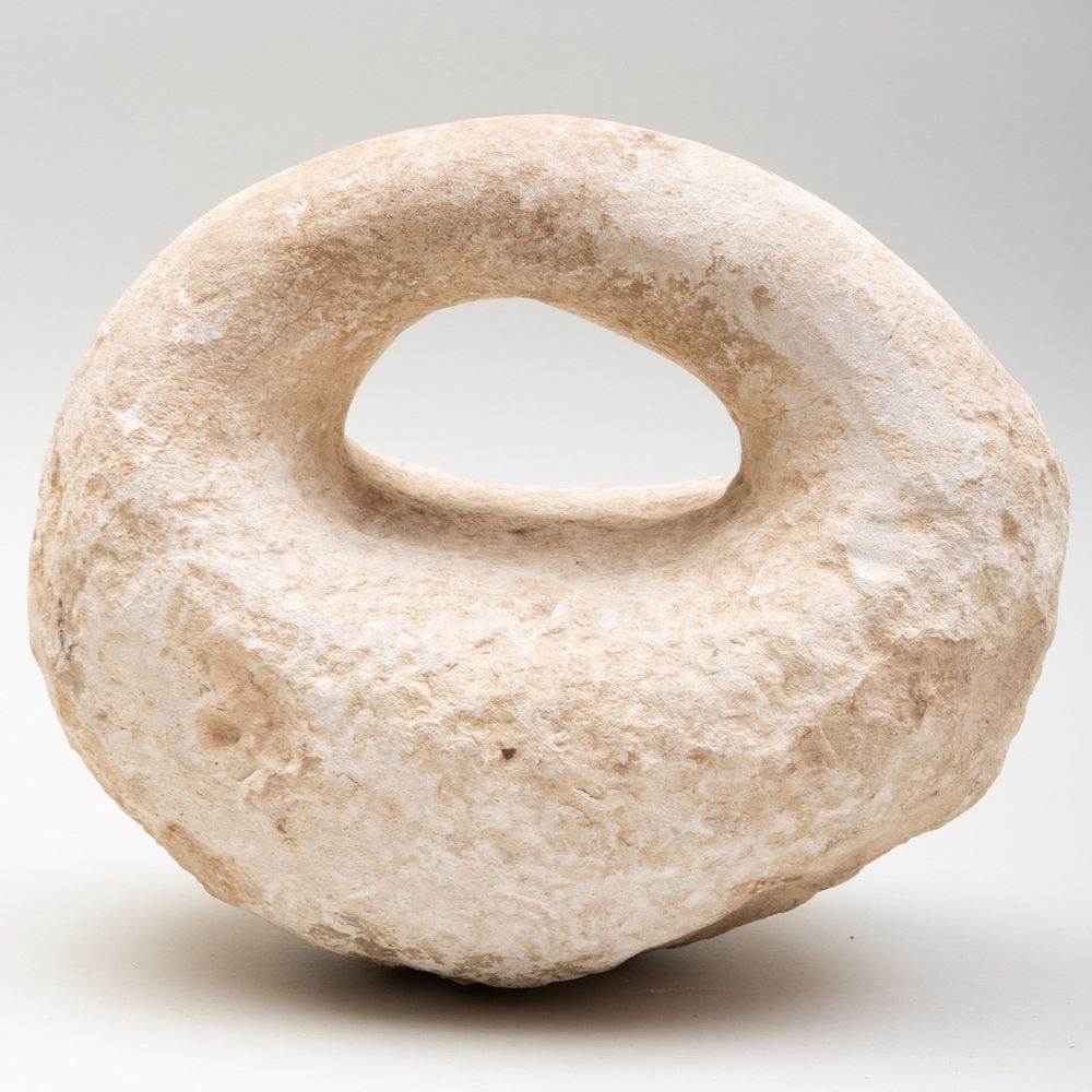 Appraisal: Stone Weight Possibly Bactrian x in Condition Typical nicks scuffing