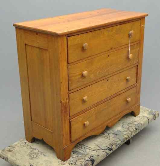 Appraisal: th c pine four drawer chest '' W '' D