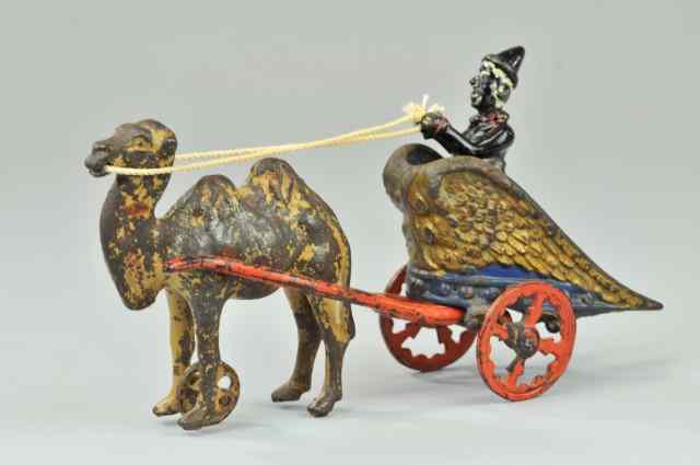 Appraisal: a KENTON CAMEL CHARIOT Cast iron painted in blue winged