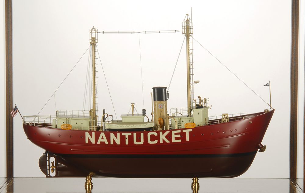 Appraisal: CASED MODEL OF THE NANTUCKET LIGHTSHIP With lifeboats ventilator cowls