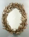 Appraisal: MIRROR - Custom oval stag horn mirror high wide several