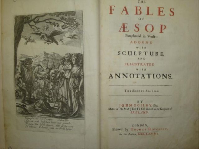 Appraisal: OGILBY John The Fables of Aesop illustrated Pages Appears to