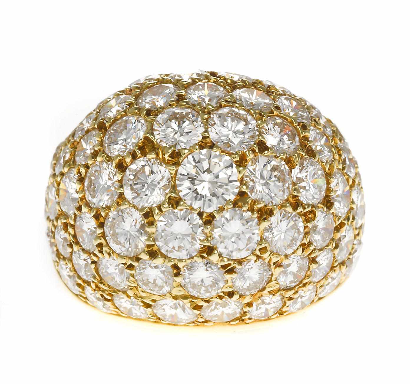 Appraisal: A diamond pav-set dome ring estimated total diamond weight carats