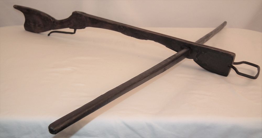 Appraisal: EARLY EUROPEAN CROSSBOW Rare th century or earlier continental carved