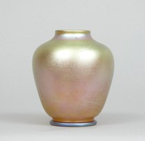 Appraisal: Quezal Vase American circa early th Century Small blown yellow