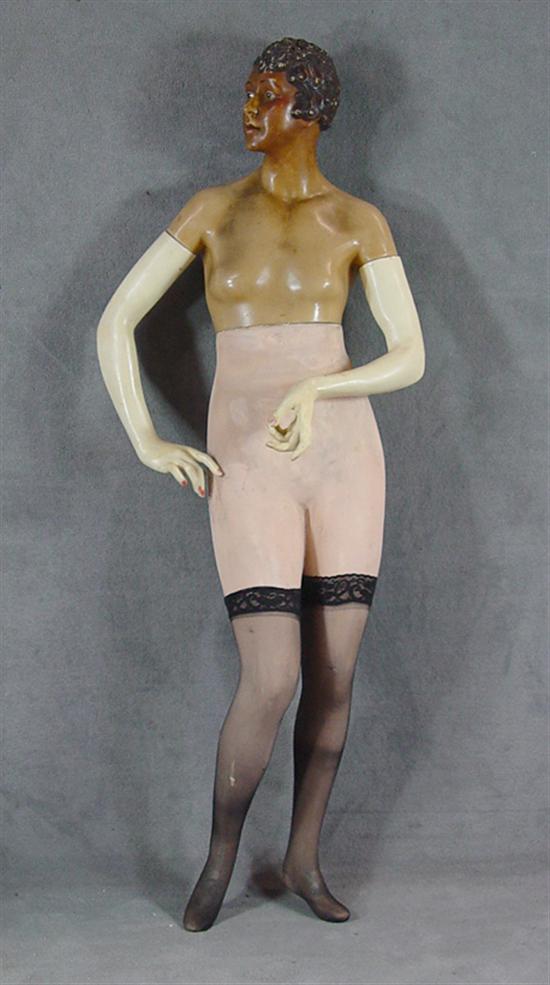 Appraisal: Life Size Wax Bust Lifesize wax lady bust with molded