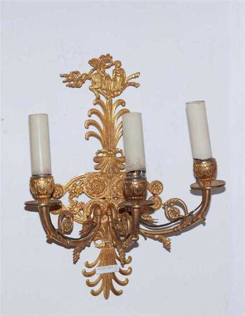 Appraisal: SET OF GILT BRONZE APPLIQUES II Empire France circa With