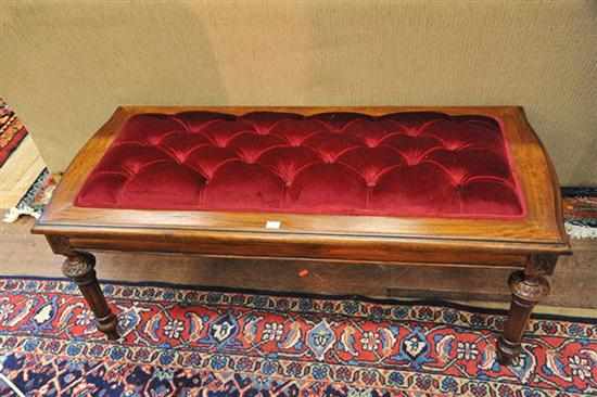 Appraisal: A REGENCY STYLE STOOL UPHOLSTERED IN RED VELVET