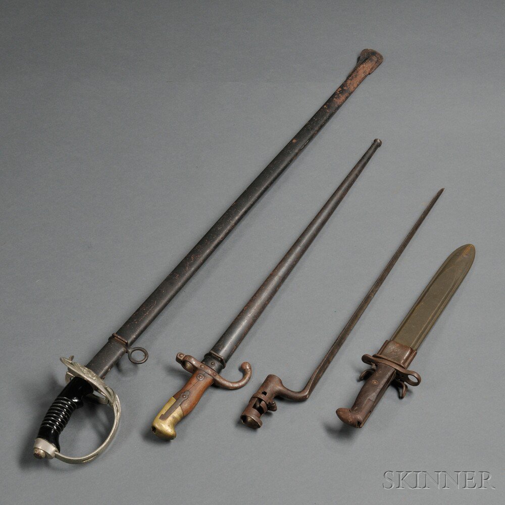 Appraisal: German Sword and Three Bayonets c th th century a