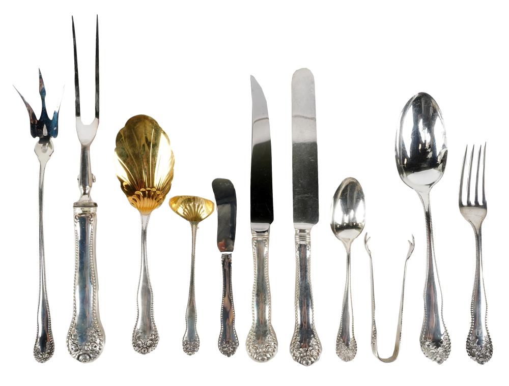 Appraisal: GORHAM 'LANCASTER ROSE' STERLING FLATWARE SERVICEwith maker's mark further marked